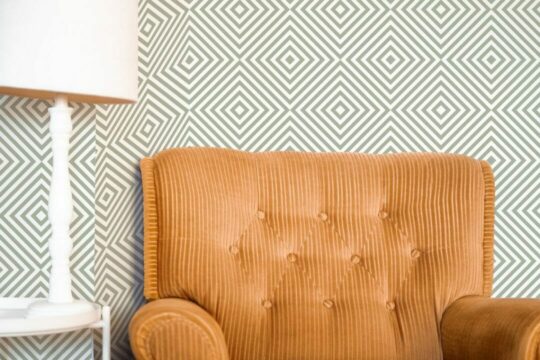 Seamless geometric peel and stick removable wallpaper