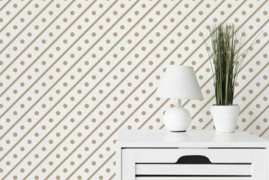 Diagonal lines and dots peel and stick removable wallpaper