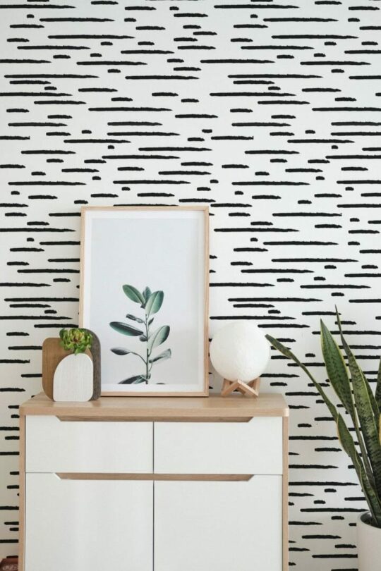 Horizontal brush stroke self adhesive wallpaper