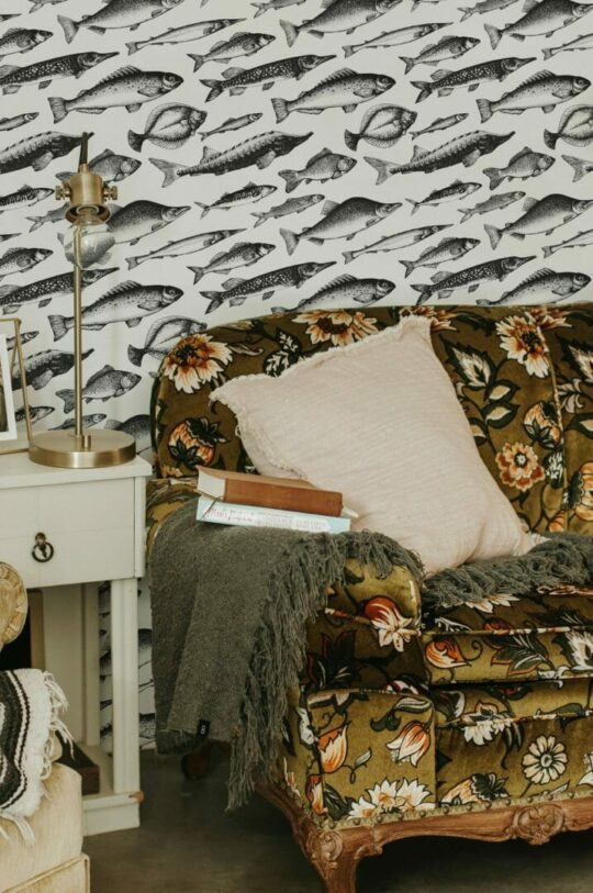 Fish pattern wallpaper for walls