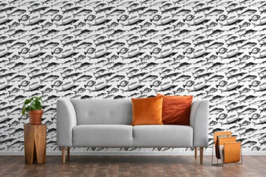 Fish pattern self adhesive wallpaper
