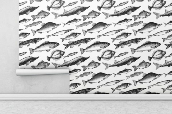Fish pattern removable wallpaper