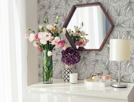 Seamless monstera leaf self adhesive wallpaper