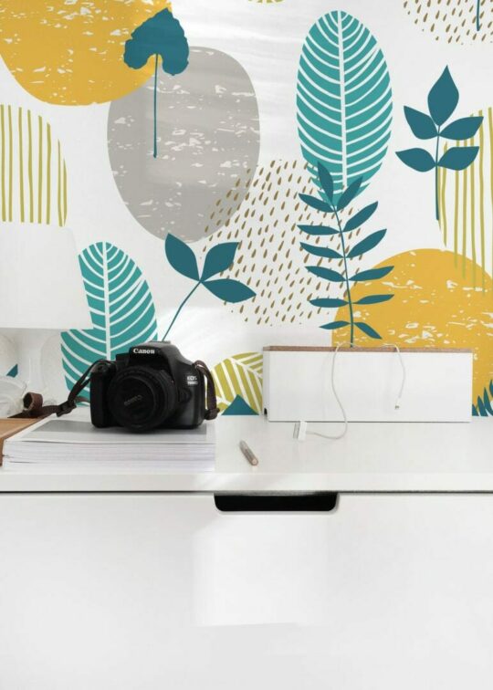 Abstract leaf self adhesive wallpaper