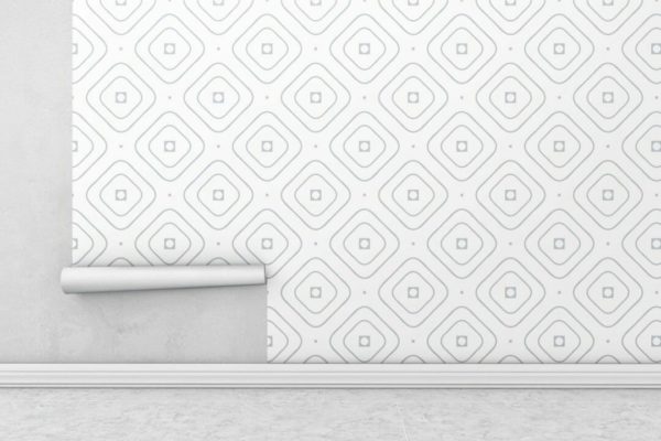 Gray and white geometric sticky wallpaper