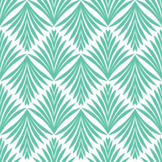 Turquoise geometric leaf removable wallpaper