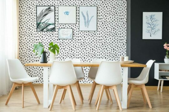 Hand drawn dots peel stick wallpaper