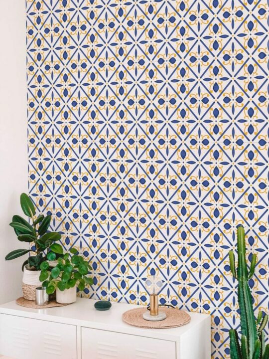 Faux tile peel and stick removable wallpaper