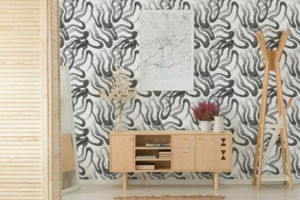 Modern abstract peel and stick removable wallpaper