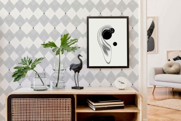 Geometric abstract peel and stick removable wallpaper