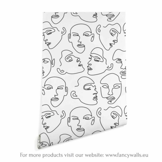 Face line drawing wallpaper for walls