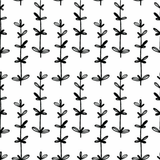 Black and white vertical leaf removable wallpaper
