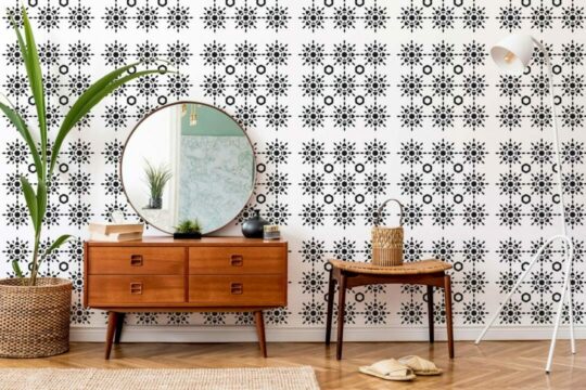 Geometric sun temporary wallpaper