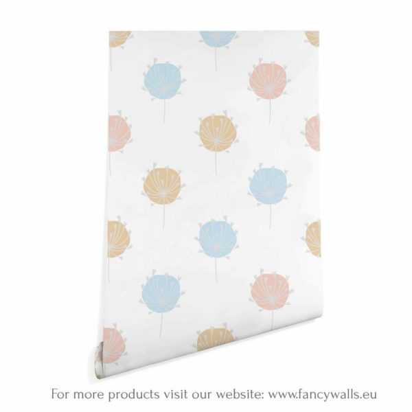 blue and beige floral wallpaper peel and stick