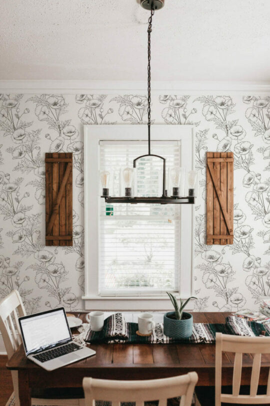 Poppy peel and stick wallpaper
