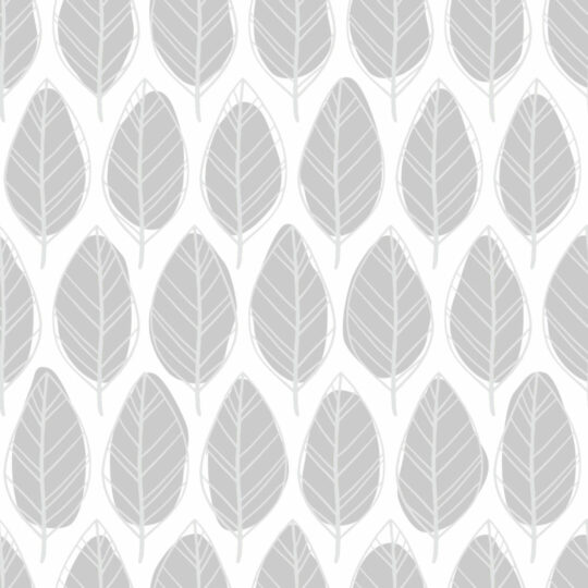 Gray and white leaf wallpaper - Peel and Stick or Non-Pasted