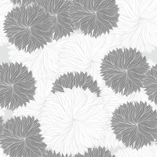 Gray and white floral removable wallpaper