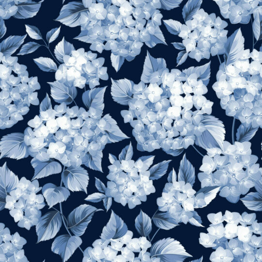 Blue hydrangea removable wallpaper