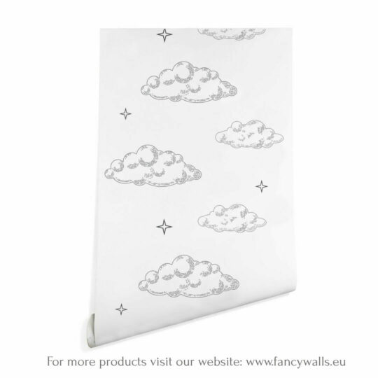White cloud wallpaper peel and stick