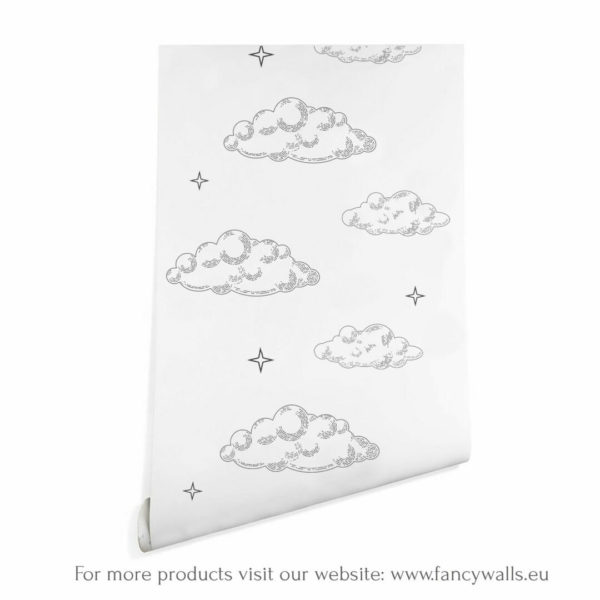 White cloud wallpaper peel and stick