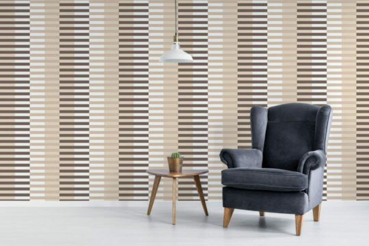Brown striped sticky wallpaper