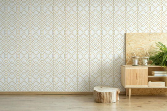 White Art Deco wallpaper for walls