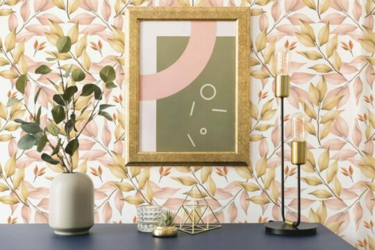Autumn leaf peel and stick removable wallpaper