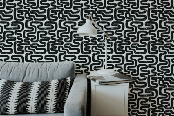 Abstract maze wallpaper peel and stick