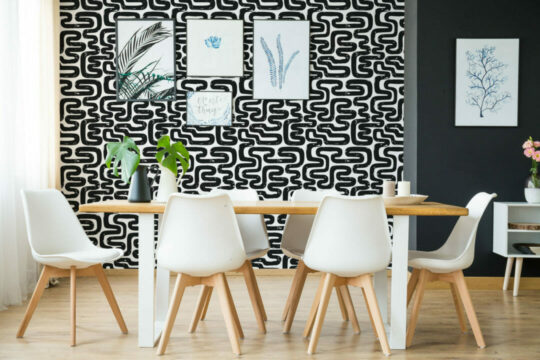 Abstract maze peel and stick wallpaper