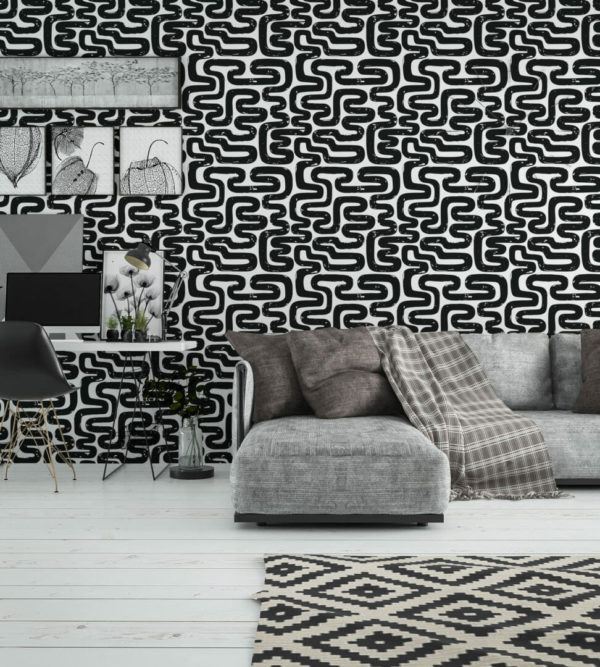 Abstract maze stick on wallpaper