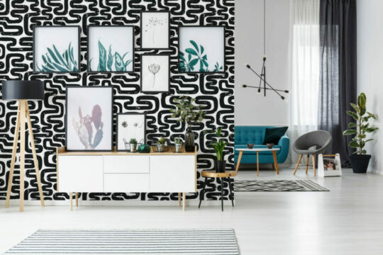 Abstract maze self adhesive wallpaper