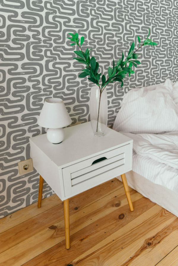 Abstract maze peel stick wallpaper