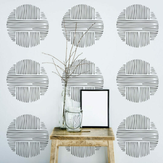 Large abstract circle wallpaper peel and stick