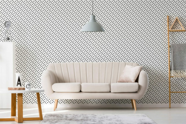 Diagonal dotted line wallpaper for walls