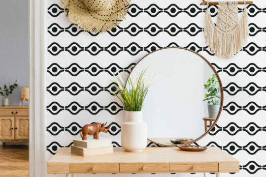 Boho geometric peel and stick wallpaper