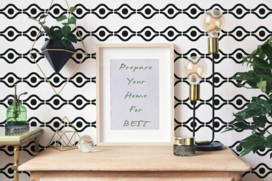 Boho geometric peel stick wallpaper