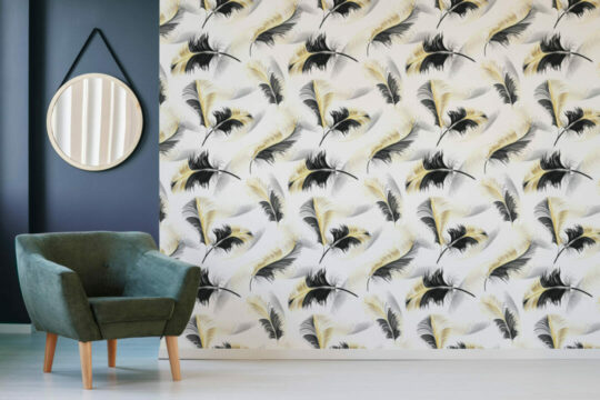Feather wallpaper for walls