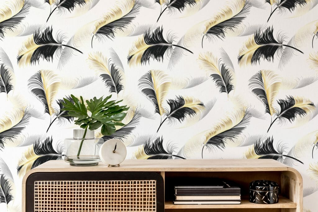 Feather wallpaper - Peel and Stick or Non-Pasted