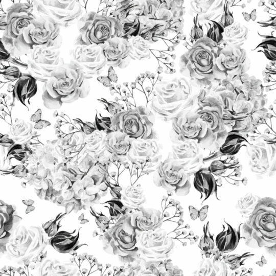 Black and white rose removable wallpaper
