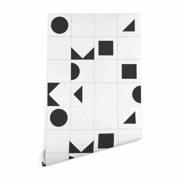 Geometric shapes grid stick on wallpaper