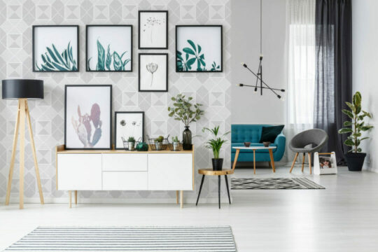 Gray geometric abstract peel and stick removable wallpaper