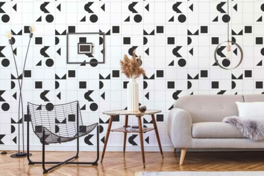 Geometric shapes grid sticky wallpaper