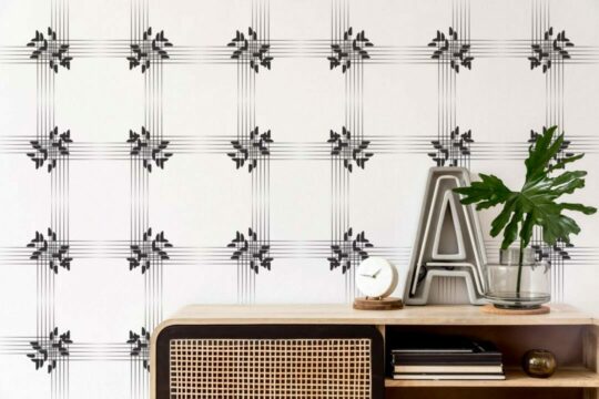Abstract gingham peel and stick removable wallpaper