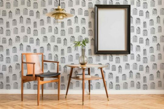 Houses peel and stick removable wallpaper