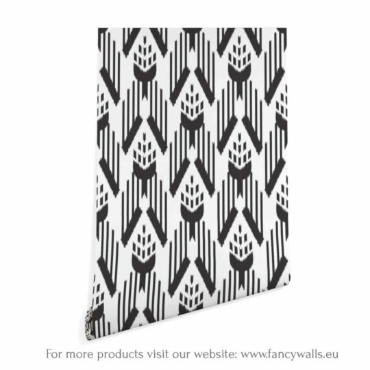 Black and white ikat sticky wallpaper