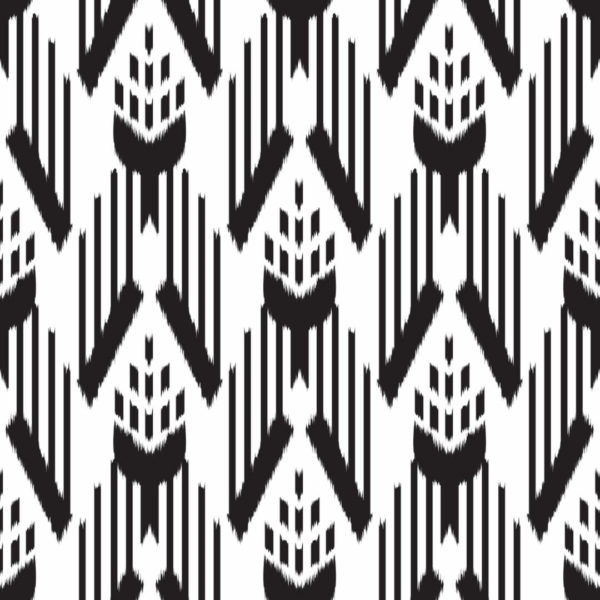 Black and white ikat removable wallpaper