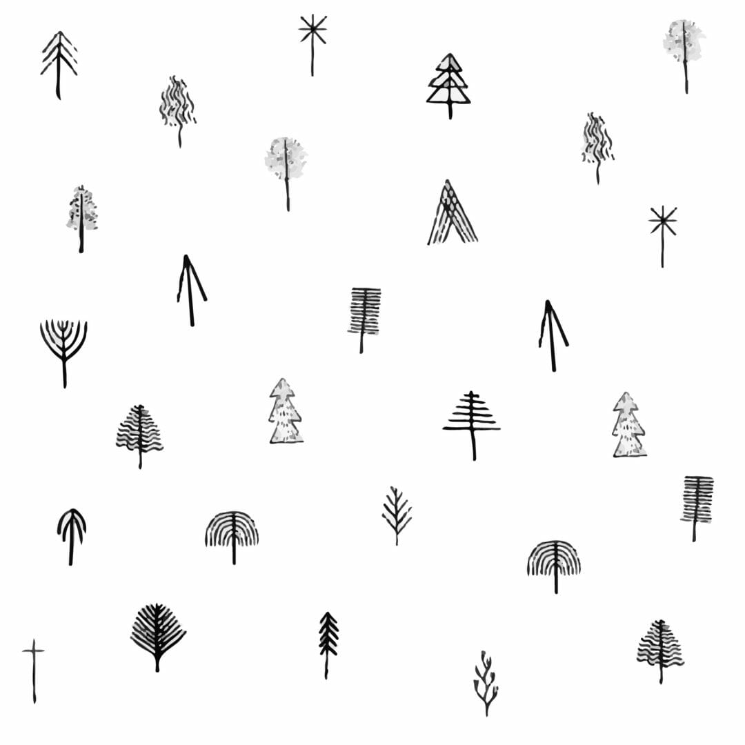 Little trees peel and stick wallpaper