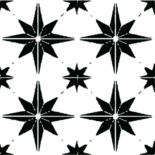 Black and white geometric star removable wallpaper