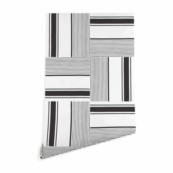 Bold black and white wallpaper peel and stick