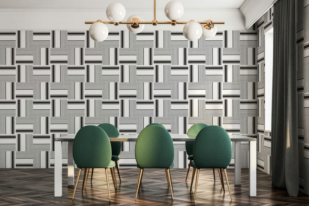 Black And White Striped Pattern Peel And Stick Wallpaper | Fancy Walls